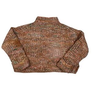 Madewell Rayner Mockneck Sweater Chunky Knit Wool Blend Pullover Colorful Medium